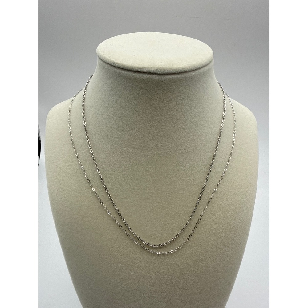 P.P.C. Sterling Silver Cable Chain Necklace 16 Inch Minimalist Fine Link